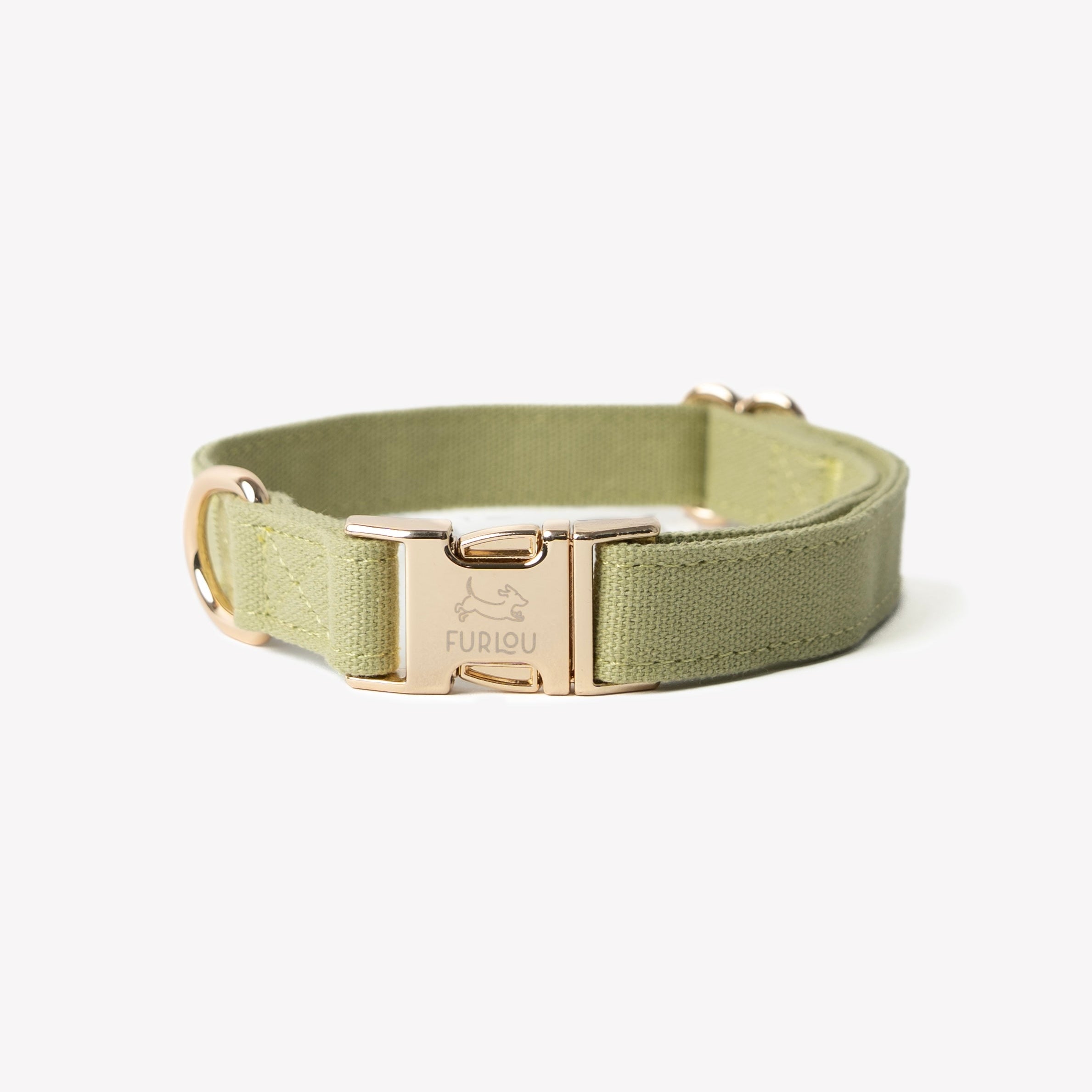 Collar de lona para perro, verde