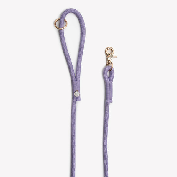 Handle loop and clip of the Lavender braided rope leash