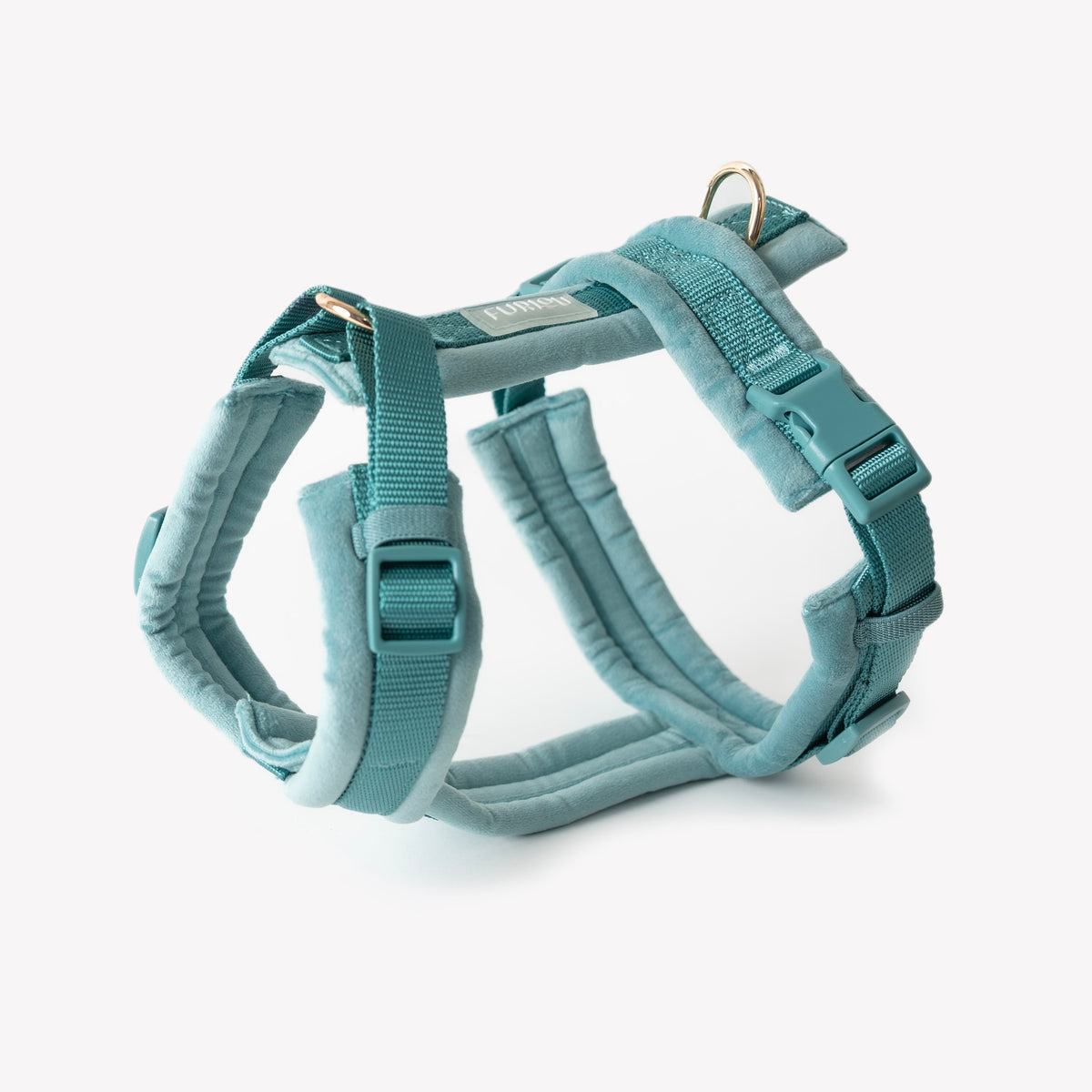 Blue velvet dog harness
