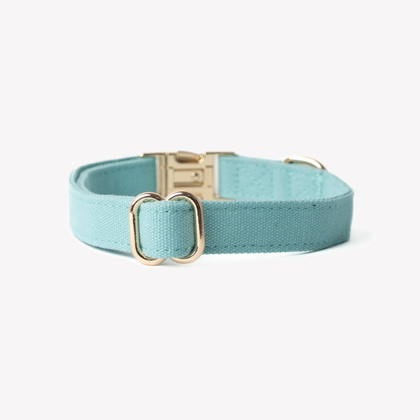 Collar de lona para perro, azul, broche y argolla en D