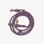 Lilac hands-free braided leash, coiled