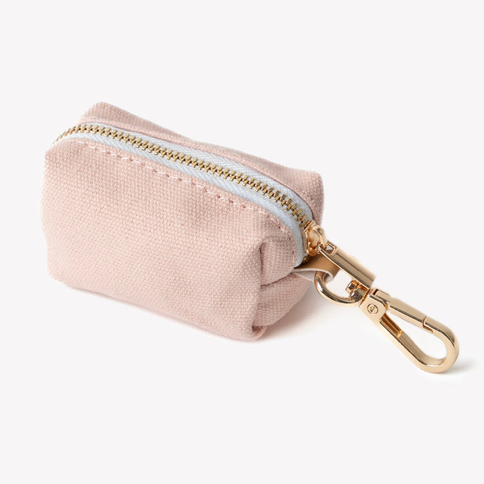 Baby Pink poop bag holder, zip pouch close-up