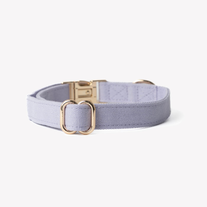 Collar de lona para perro, lavanda, broche y argolla en D