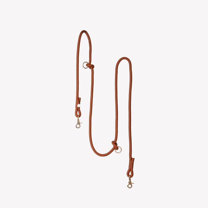 Clay hands-free braided leash at full length