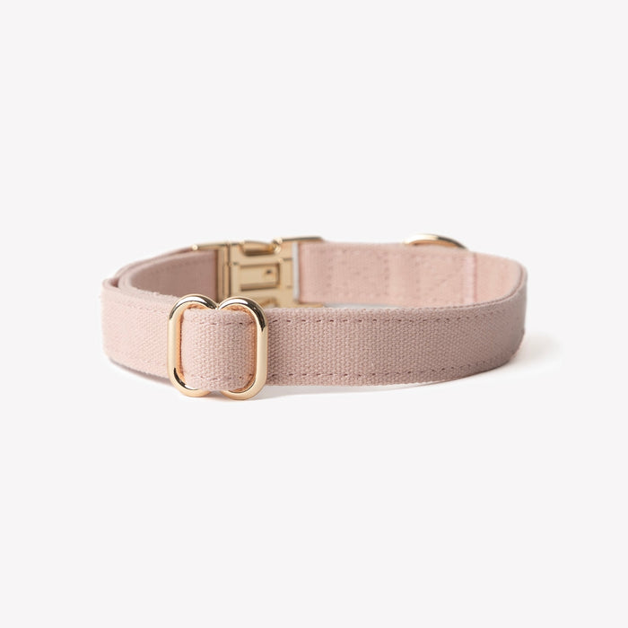 Baby Pink canvas dog collar, clip and D-ring