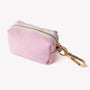 Pink poop bag holder, zip pouch close-up