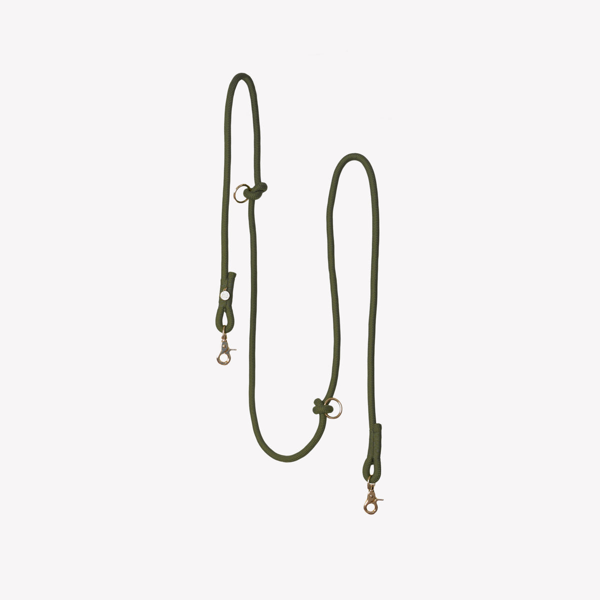 Moss Green hands-free braided leash at full length
