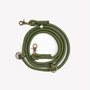 Green hands-free braided leash, coiled