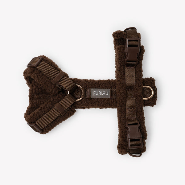 Arnés sherpa para perro, café, extendido