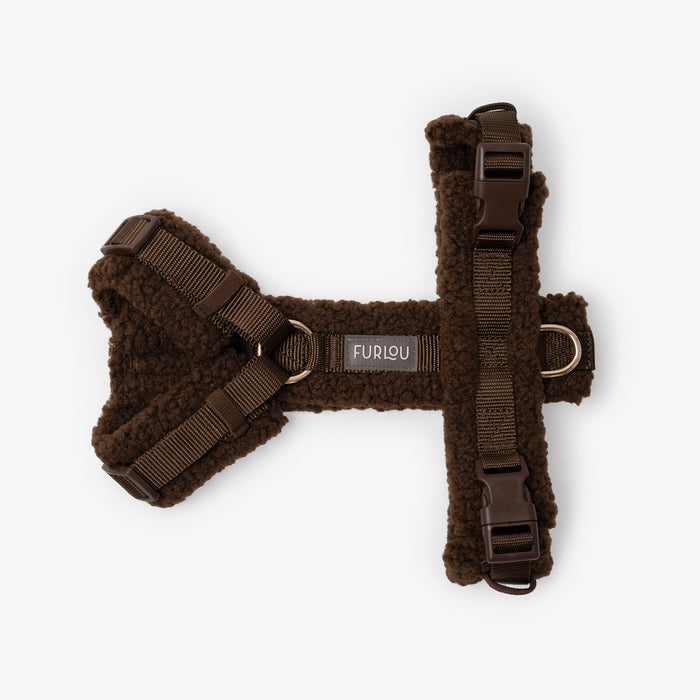 Arnés sherpa para perro, café, extendido