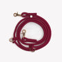 Bordeaux hands-free braided leash, coiled