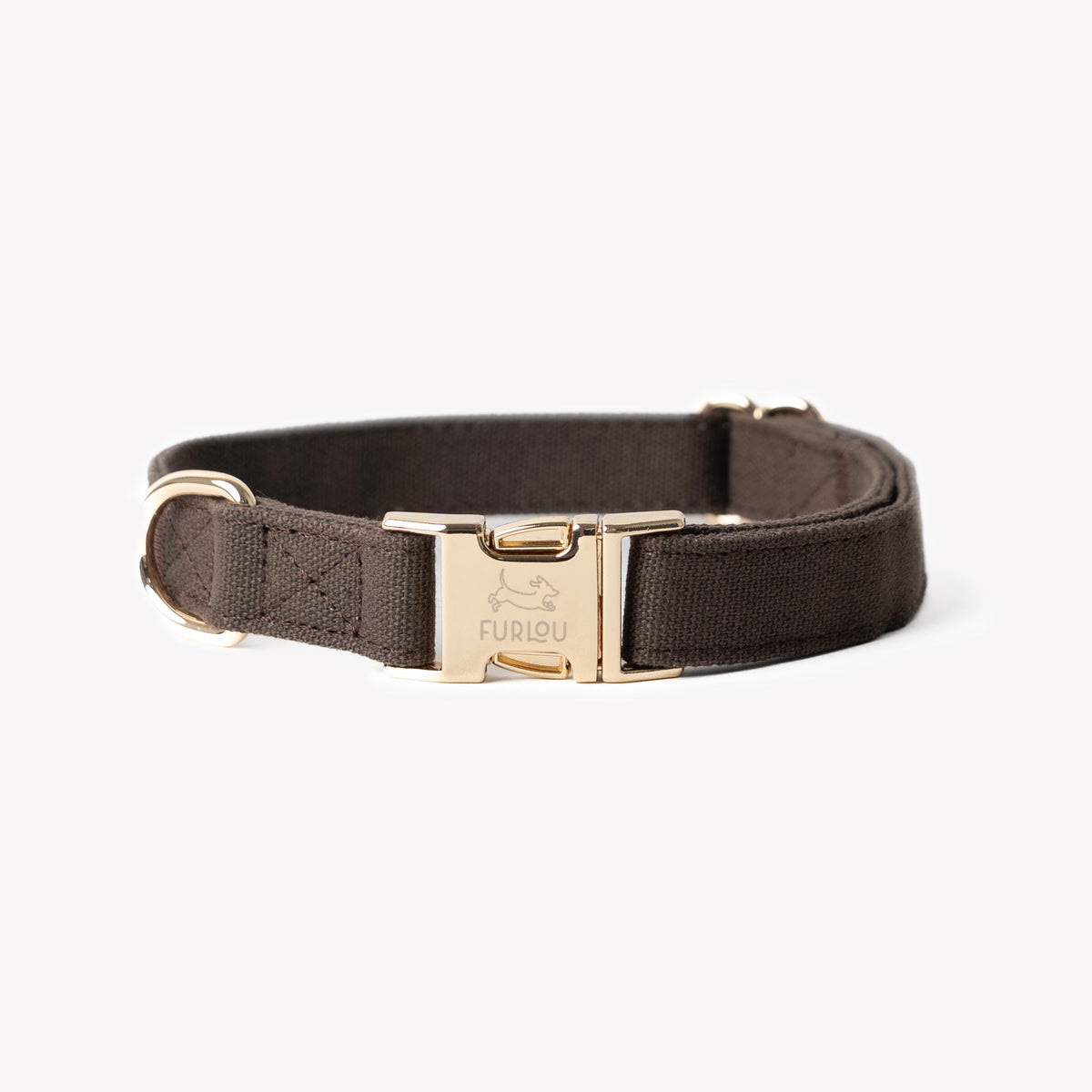 Collar de lona para perro, café
