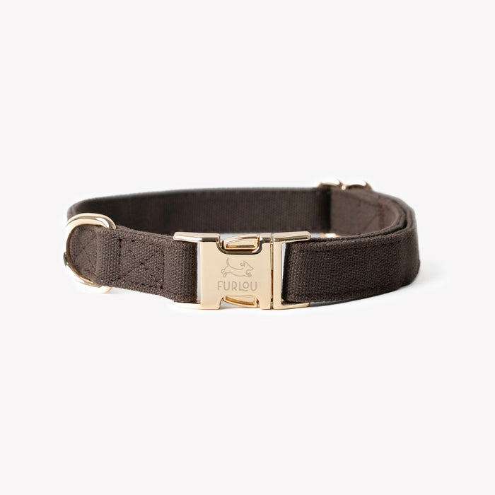 Collar de lona para perro, café