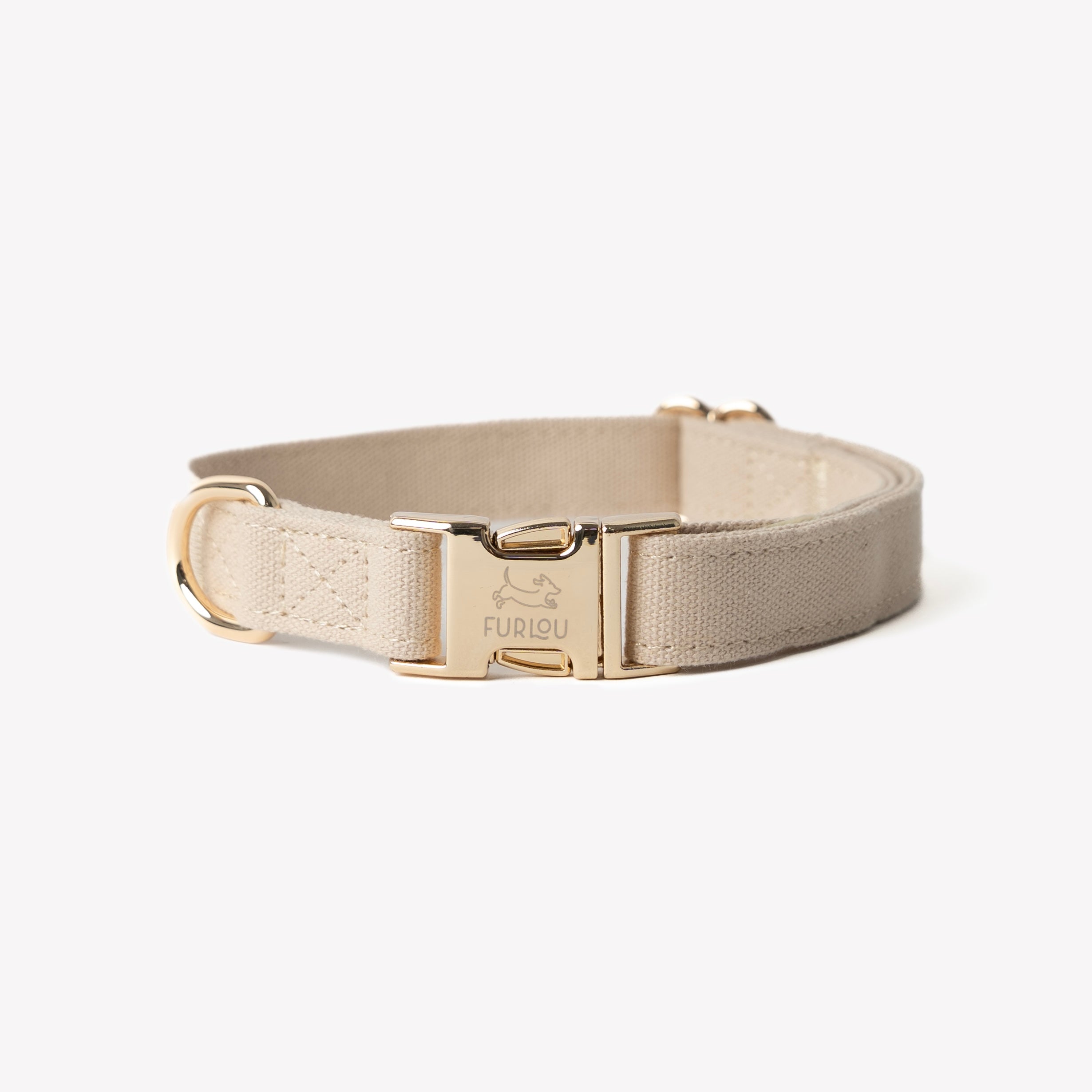 Tan canvas dog collar