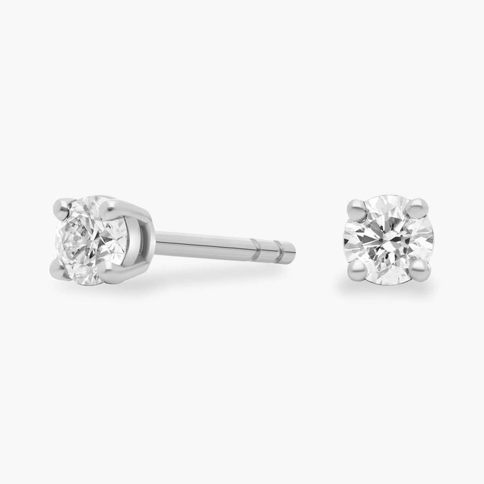 Aretes con diamantes cultivados en laboratorio de 1/4 CTW en plata bañada en oro, foto 8