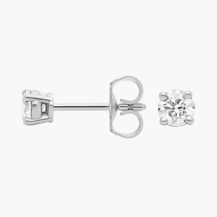 Aretes con diamantes cultivados en laboratorio de 1/4 CTW en plata bañada en oro, foto 7