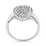 Anillo de cóctel de racimo pavé abovedado en forma de pera con halo y diamantes de 1/2 ct. p.t. en oro blanco de 10K, foto 6