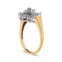 Anillo estilo bailarina en forma de corazón con diamantes redondos y baguette de 1/4 ct. p.t. en oro amarillo de 10K, foto 4