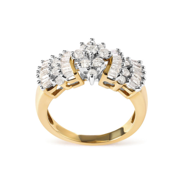 Anillo de banda de destello con diamantes de 1 ct. p.t. en oro amarillo de 10K, foto 2