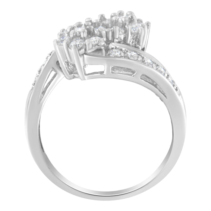 7/8 Ct. T.W. Diamond Cluster Ring Band in 14K White Gold, photo 4