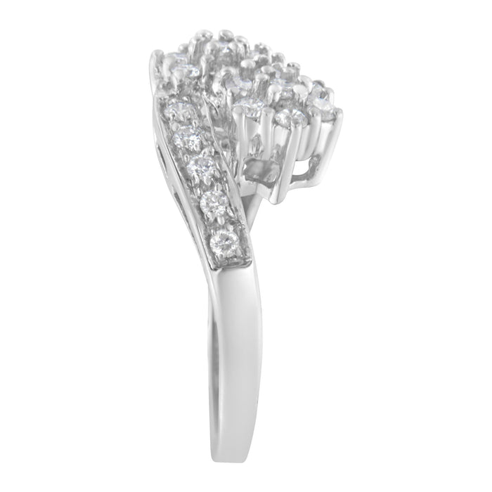 7/8 Ct. T.W. Diamond Cluster Ring Band in 14K White Gold, photo 6