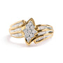 1/2 Ct. T.W. Round and Baguette-Cut Diamond Cluster Head and Channel-Set Shank Ring in 10K Yellow Gold, photo 1