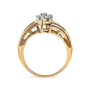 1/2 Ct. T.W. Round and Baguette-Cut Diamond Cluster Head and Channel-Set Shank Ring in 10K Yellow Gold, photo 5