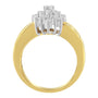 Anillo de cóctel de racimo con diamantes marquesa de 1 ct. p.t. en oro amarillo de 10K, foto 2