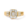 Anillo de racimo y halo con diamantes de 1/2 ct. p.t. en oro amarillo de 10K, foto 1