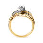 Anillo de racimo de pera y remolino con diamantes de 1/2 ct. p.t. en oro amarillo de 10K, foto 5