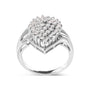 Anillo de racimo en forma de pera con diamantes de 1/2 ct. p.t. en oro blanco de 10K, foto 5