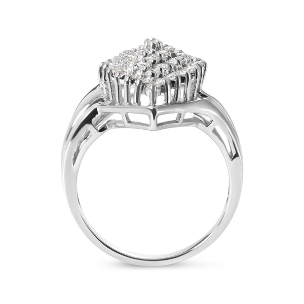 1/2 Ct. T.W. Diamond Pear-Shaped Cluster Ring in 10K White Gold, photo 2