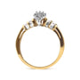 Anillo con cabeza de pera y brazo de varias hileras de canal con diamantes de 1/2 ct. p.t. en oro amarillo de 10K, foto 2