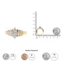Anillo con cabeza de pera y brazo de varias hileras de canal con diamantes de 1/2 ct. p.t. en oro amarillo de 10K, foto 6