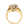 Anillo de cóctel con diamantes redondos y baguette de 1/2 ct. p.t. en oro amarillo de 10K, foto 2