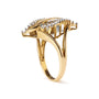 Anillo de cóctel con diamantes redondos y baguette de 1/2 ct. p.t. en oro amarillo de 10K, foto 4