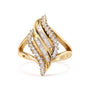 Anillo de cóctel con diamantes redondos y baguette de 1/2 ct. p.t. en oro amarillo de 10K, foto 5