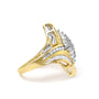 1 1/3 Ct. T.W. Round and Baguette Diamond Bypass Cocktail Ring in 14K Yellow Gold, photo 2