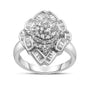 7/8 Ct. T.W. Round and Baguette-Cut Diamond Cluster Ring in 14K White Gold, photo 2
