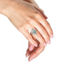 7/8 Ct. T.W. Round and Baguette-Cut Diamond Cluster Ring in 14K White Gold, photo 3