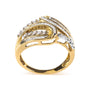Anillo bypass de espacio abierto con diamantes redondos y talla baguette de 1/2 ct. p.t. en oro amarillo de 10K, foto 2