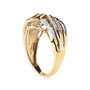Anillo bypass de espacio abierto con diamantes redondos y talla baguette de 1/2 ct. p.t. en oro amarillo de 10K, foto 5