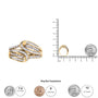 Anillo bypass de espacio abierto con diamantes redondos y talla baguette de 1/2 ct. p.t. en oro amarillo de 10K, foto 6