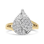 Anillo de cóctel bailarina con diamantes redondos y talla baguette de 1 ct. p.t. en oro amarillo y blanco de 14K, foto 1