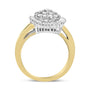 Anillo de cóctel bailarina con diamantes redondos y talla baguette de 1 ct. p.t. en oro amarillo y blanco de 14K, foto 7