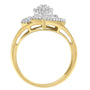 Anillo de cóctel con diamantes de 1/2 ct. p.t. en oro amarillo de 10K, color J-K, claridad I2-I3, foto 2