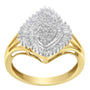 Anillo de cóctel con diamantes de 1/2 ct. p.t. en oro amarillo de 10K, color J-K, claridad I2-I3, foto 4