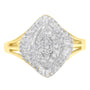 Anillo de cóctel con diamantes de 1/2 ct. p.t. en oro amarillo de 10K, color J-K, claridad I2-I3, foto 5
