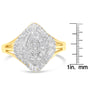 Anillo de cóctel con diamantes de 1/2 ct. p.t. en oro amarillo de 10K, color J-K, claridad I2-I3, foto 7