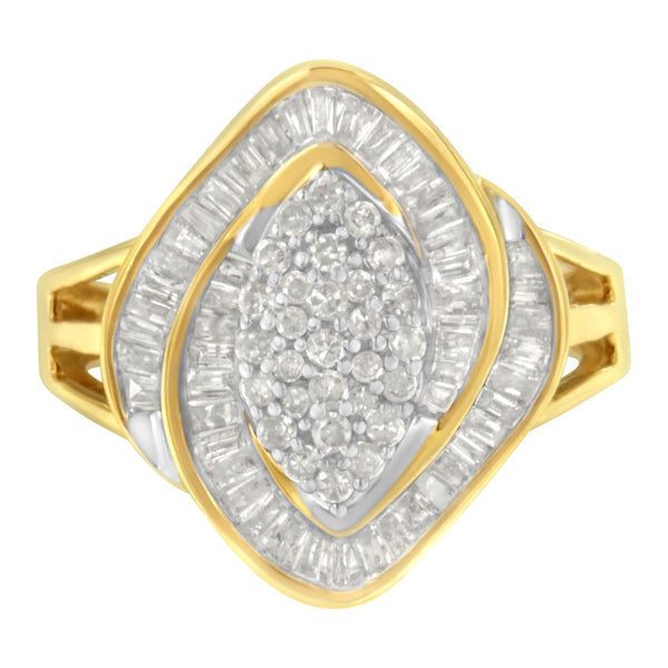 3/4 Ct. T.W. Diamond Cluster Ring in 10K Yellow Gold, photo 1
